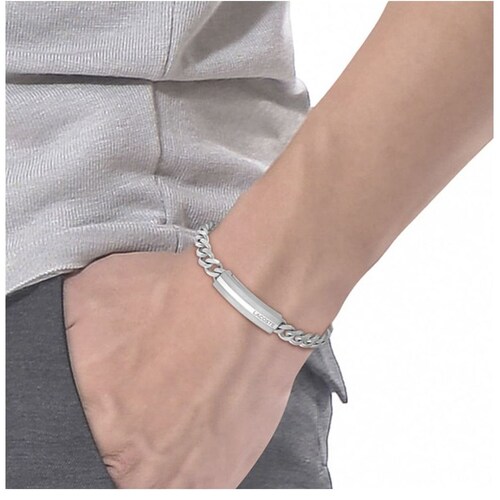 Brazalete  Lacoste de Acero Inoxidable Plateado para Hombre