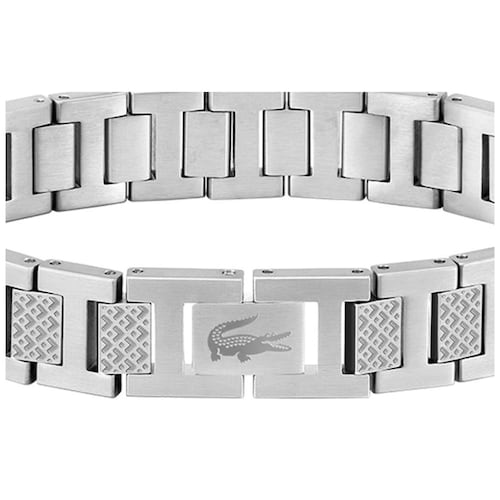 Brazalete  Lacoste de Acero Inoxidable Plateado para Hombre