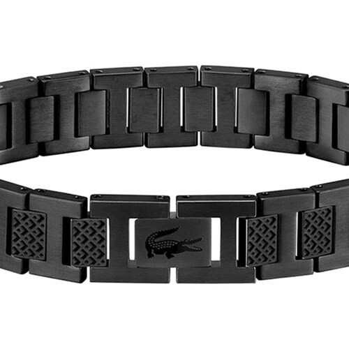 Brazalete  Lacoste de Acero Inoxidable  Negro para Hombre