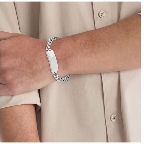 Brazalete  Calvin Klein de Acero Inoxidable Plateado para Hombre