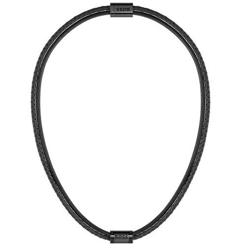 Collar  Boss de Acero Inoxidable y Cuero  para Hombre