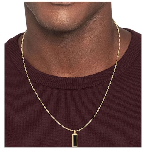 Collar Tommy Hilfiger de Acero Inoxidable y Piedra de Ónix  Dorado/negro  para Mujer