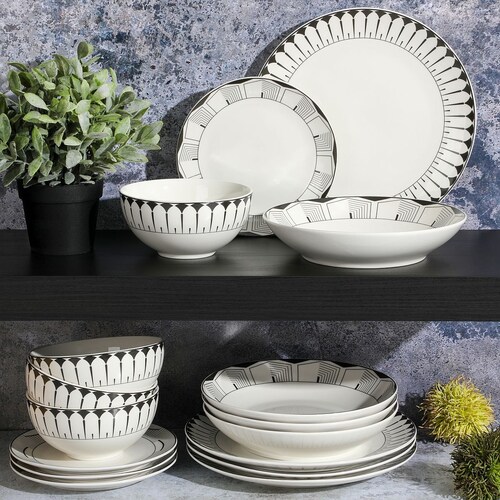 Vajilla 16 Piezas Cerámica Doble Bowl  Gibson Home