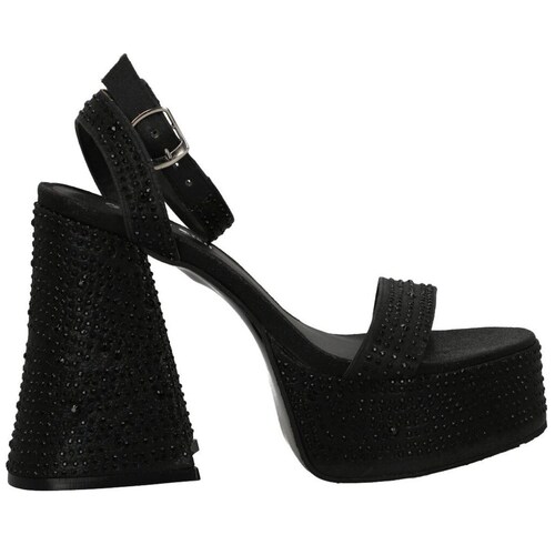 Sandalia Gianni Bini con Plataforma y Aplicación Negro