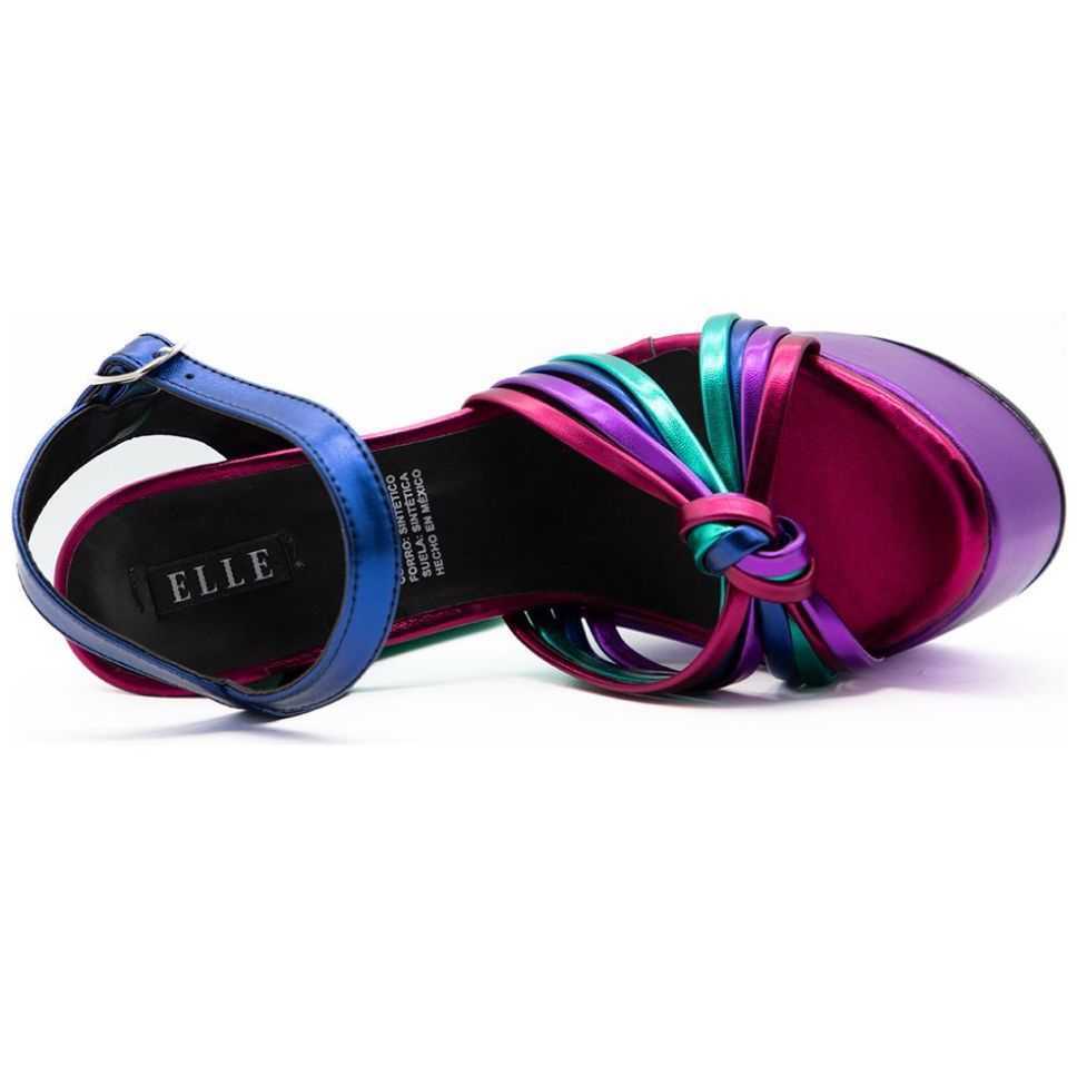 Sandalia Plataforma Multitiras Multicolor Elle
