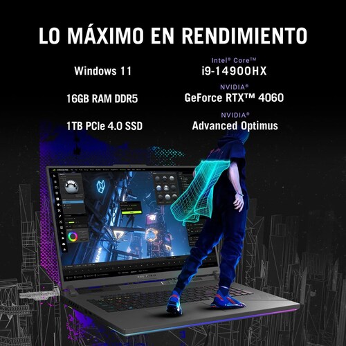 Laptop Asus Rog Strix G614Jvr Nvidia Geforce Rtx 4060 Intel Core I9 14Th 16Gb 1Tb Ssd