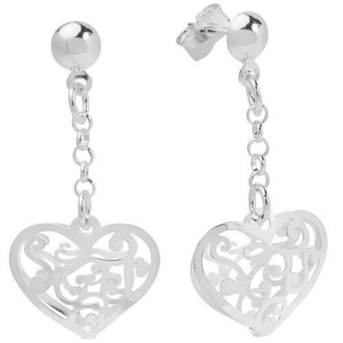 Aretes Largos Corazón Grecas Mosha