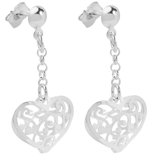 Aretes Largos Corazón Grecas Mosha