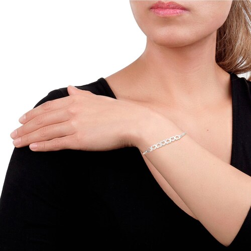 Pulsera de Plata Corazones Mosha