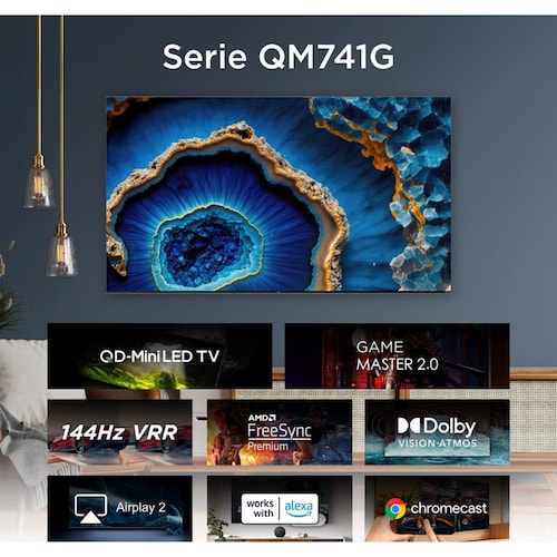 Pantalla Tcl 55 Pulgadas 4K Qd-Miniled Google Tv 55Qm741G
