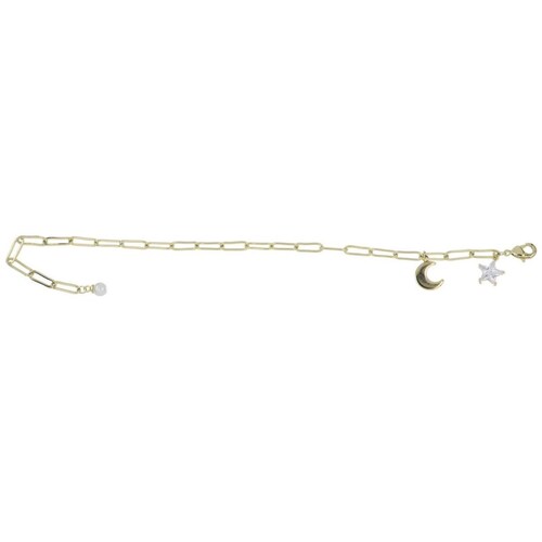 Pulsera Dije Luna y Estrella Chapado Oro Korei