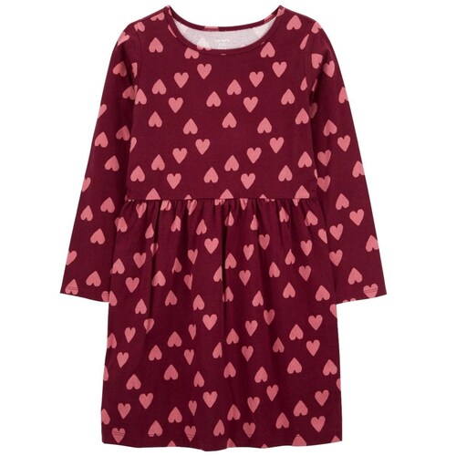 Vestido para Niña Manga Larga Estampado Corazones Carter's
