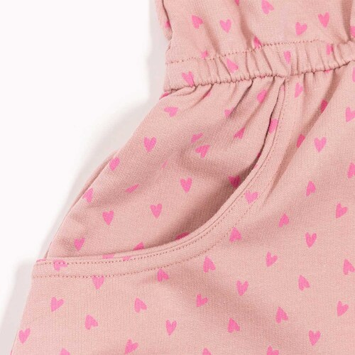 Vestido para Niña Manga Corta Corazones Snoopy