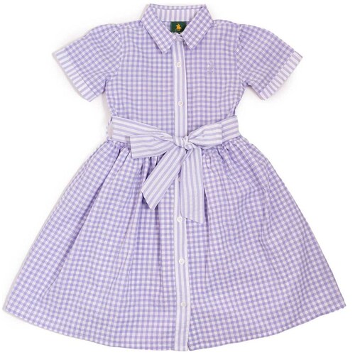 Vestido para Niña Manga Corta de Cuadros Y Lazo Royal Polo Club