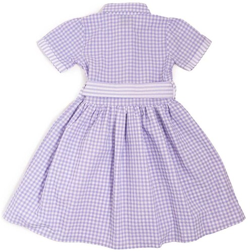Vestido para Niña Manga Corta de Cuadros Y Lazo Royal Polo Club