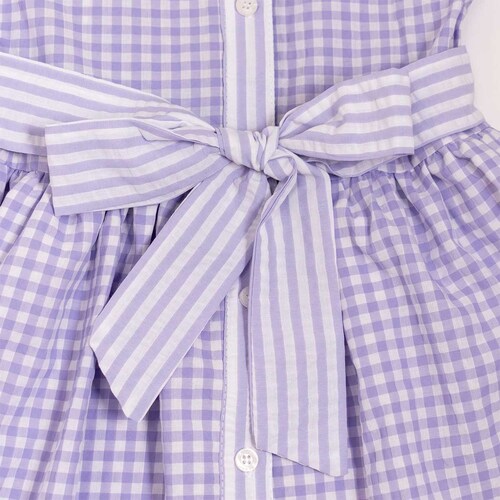 Vestido para Niña Manga Corta de Cuadros Y Lazo Royal Polo Club