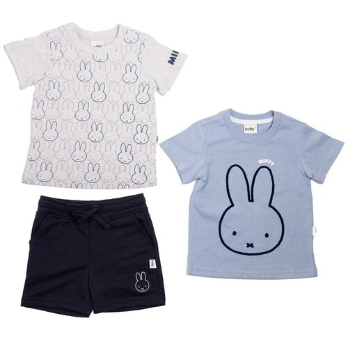 Set para Bebé 3 Piezas Playeras Conejo Manga Corta con Short Miffy