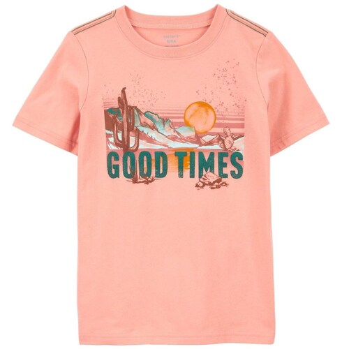 Playera para Niño Manga Corta Rosa Jaspe Carter's