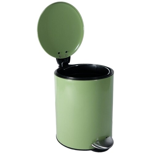 Home Nature Bote de Basura de Metal con Pedal  Color Verde 20.6*26.5*26.5 Cm