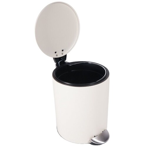 Home Nature Bote de Basura de Metal con Pedal  Color Beige 20.6*26.5*26.5 Cm