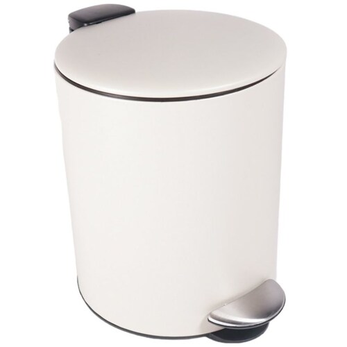 Home Nature Bote de Basura de Metal con Pedal  Color Beige 20.6*26.5*26.5 Cm