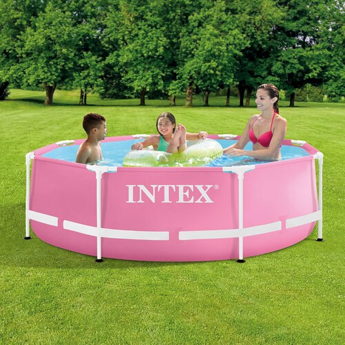 Piscina Estructura Metálica Rosa Intex