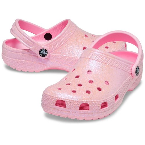 Sandalia Crocs Classic Glitter Clog Rosa
