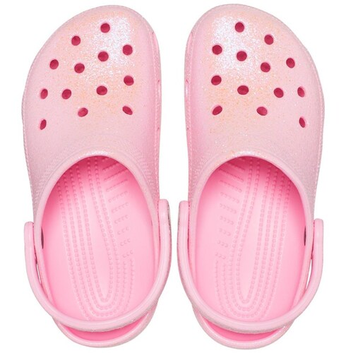 Sandalia Crocs Classic Glitter Clog Rosa
