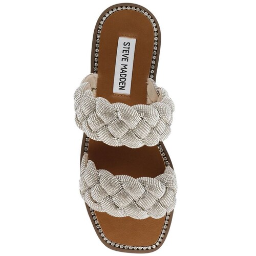Sandalia Steve Madden Tira Trenzada con Brillos Plata
