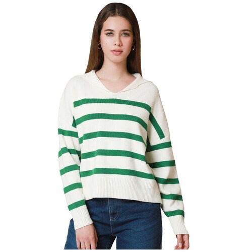 Suéter Ligero Cuello Tipo Polo Lob para Mujer