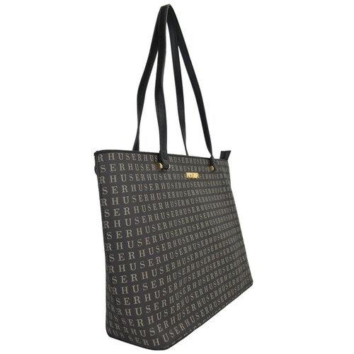 Bolso Monograma Tote Huser Negro para Mujer