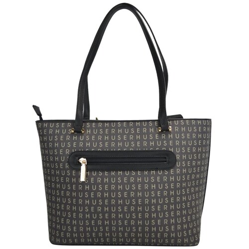 Bolso Monograma Tote Huser Negro para Mujer