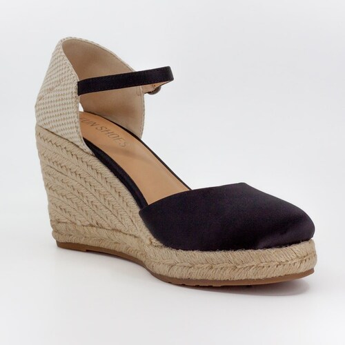 Alpargata con Cuña Negra Fun Shoes para Mujer