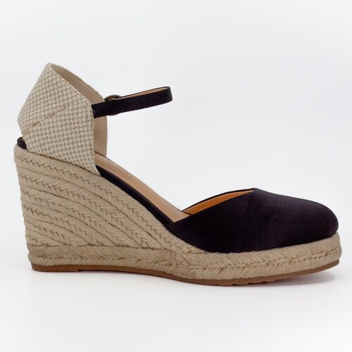 Alpargata con Cuña Negra Fun Shoes para Mujer