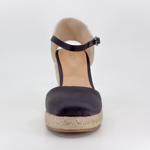 Alpargata con Cuña Negra Fun Shoes para Mujer