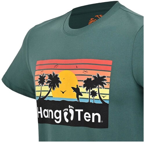 Playera Hang Ten Diseño Atardecer para Hombre