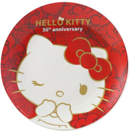 Vajilla Redonda 12 Piezas de Porcelana Hello Kitty 50 Años Fun Kids