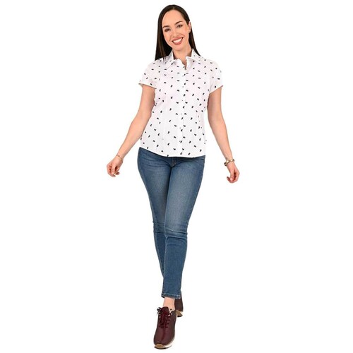 Blusa Básica Perritos Botones Ferrioni para Mujer