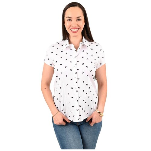 Blusa Básica Perritos Botones Ferrioni para Mujer