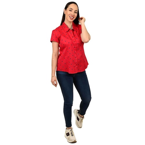 Blusa Básica Perritos Botones Ferrioni para Mujer