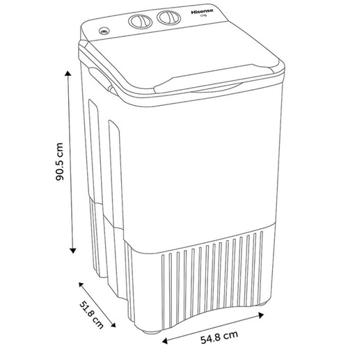 Lavadora Hisense Semiautomática 15Kg Wsff1501 Blanca