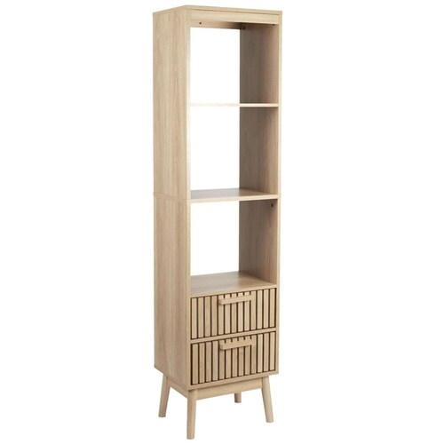 Home Nature Estante de Madera Klaus con 2 Cajones 40*160*30 Cm