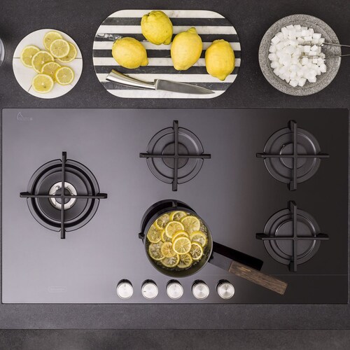 Parrilla Gas On Glass De’Longhi Life 90 Cm Precision Control 9 Niveles de Potencia
