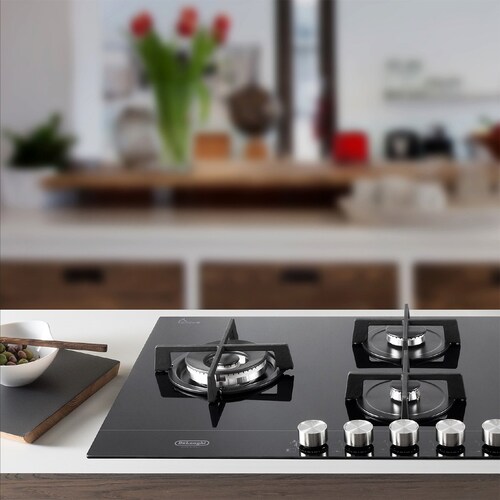 Parrilla Gas On Glass De’Longhi Life 75 Cm Precision Control 9 Niveles de Potencia