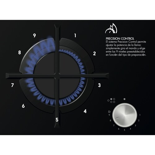 Parrilla Gas On Glass De’Longhi Life 75 Cm Precision Control 9 Niveles de Potencia