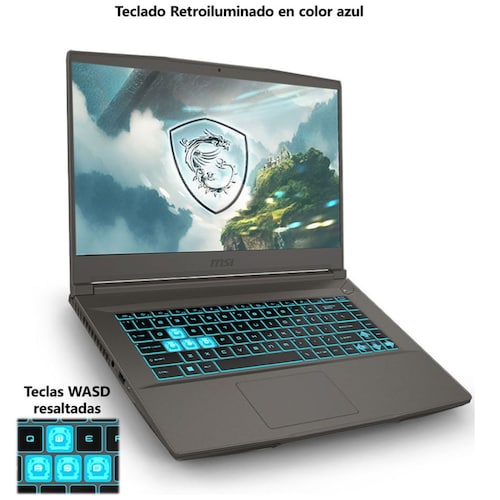 Laptop Gaming Msi Thin 15 B12Uc-1882Mx Intel Core I5 Nvidia Geforce Rtx3050 16Gb Ram 512Gb Ssd 15.6" Fhd 144Hz Gris