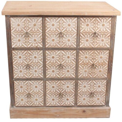 Cajonera 9 Cajones White Wash Vintage Home