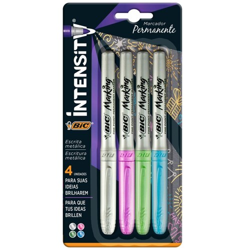 Marcador Permanente Metallic Marking 4 Piezas Bic