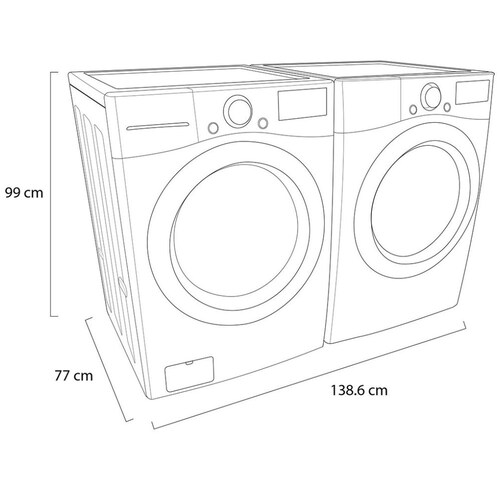 Combo Lg 25Kg Front Sin Pedestal Wm25Wv2S6W.df20W Blanco