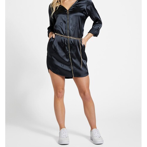 Vestido de Seda con Cinturón Guess para Mujer
